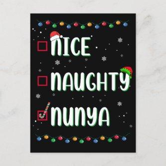Naughty Nice Nunya Business Santa’s Xmas List Fun Postcard