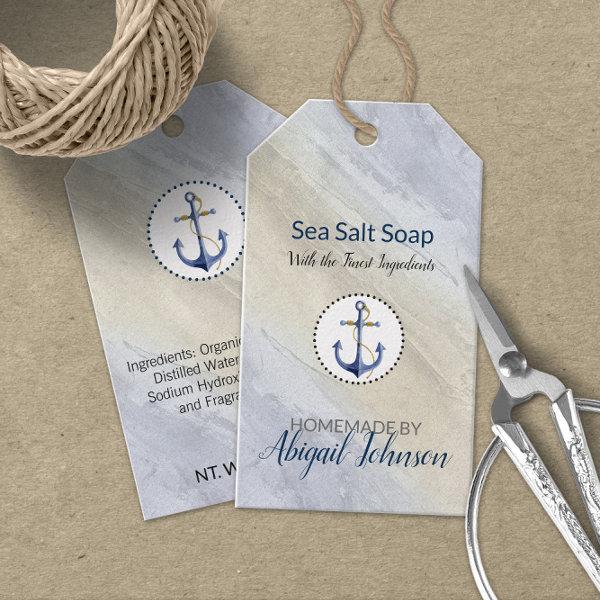 Nautical / Beach Dead Sea Salt Clay Handmade Soap Gift Tags