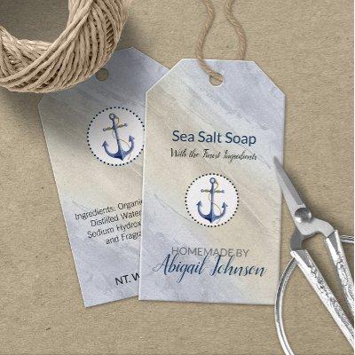 Nautical / Beach Dead Sea Salt Clay Handmade Soap Gift Tags