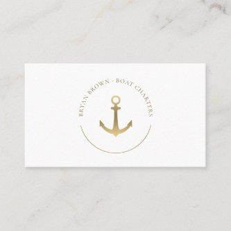 Nautical Gold Anchor Logo