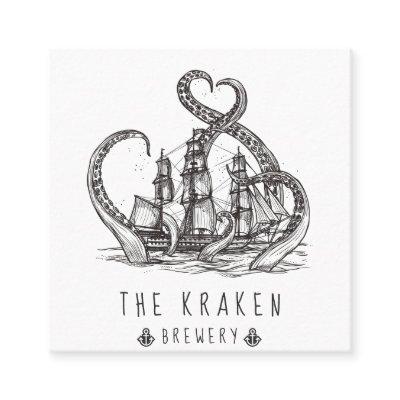 Nautical Kraken Sketch Square