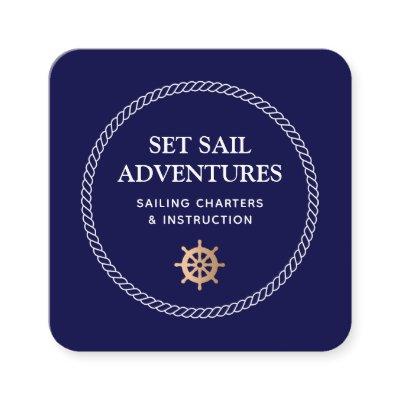 Nautical  Ship Helm  Rope Square