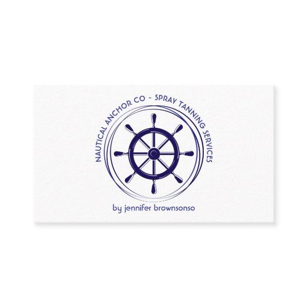 Nautical Ship Wheel sea blue