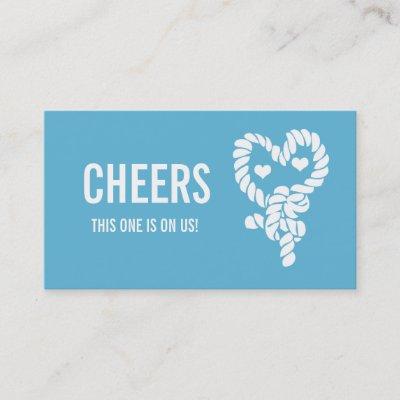 Nautical Tie the Knot Blue Wedding Drink Ticket