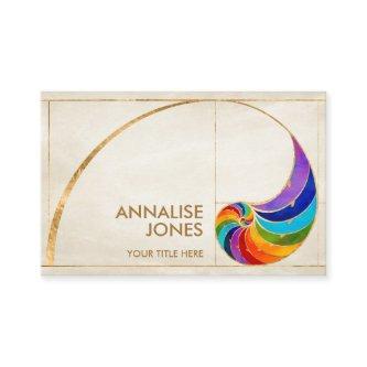 Nautilus Shell - Watercolor Chakra Colors