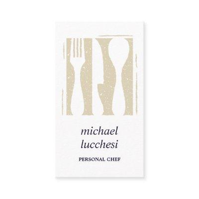Navy Beige Cutlery | Chef Catering  Restaurant