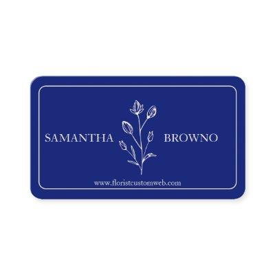 Navy Beige Framed Flower