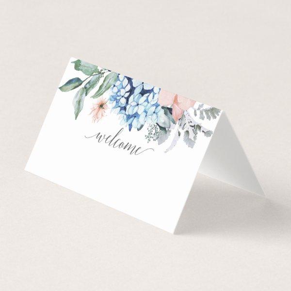 Navy Blooms Place Cards