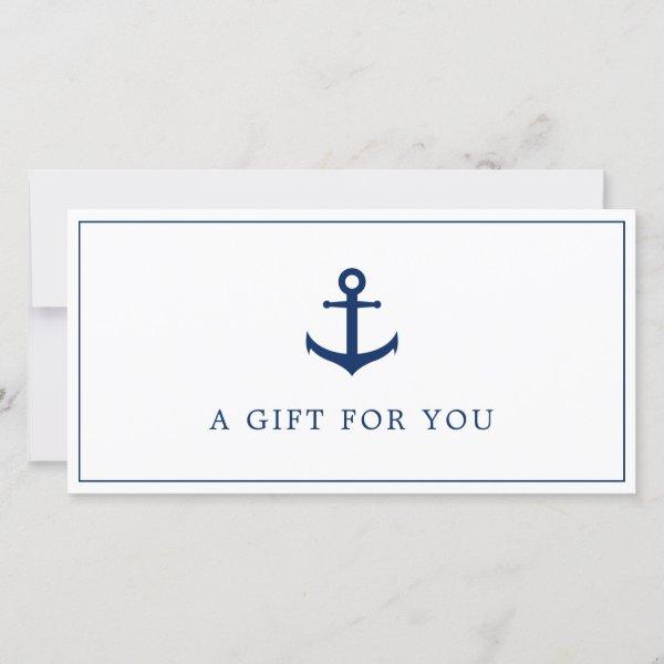 Navy Blue Anchor Business Gift Certificate