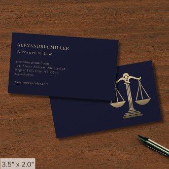 Navy Blue and Gold Justice Scale