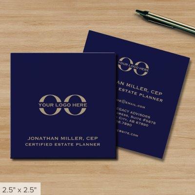 Navy Blue and Gold Square