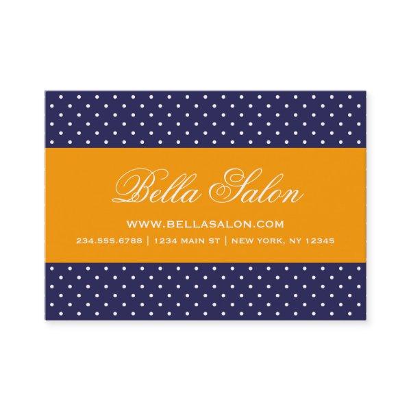 Navy Blue and Orange Modern Polka Dots
