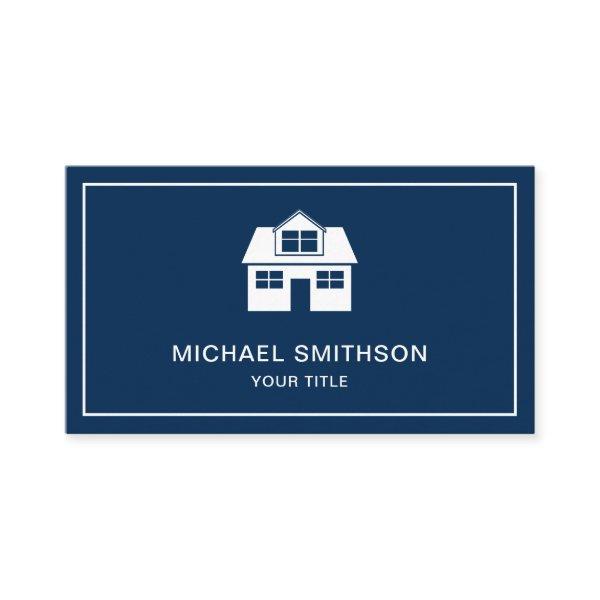 Navy Blue and White Home Icon Real Estate Agent