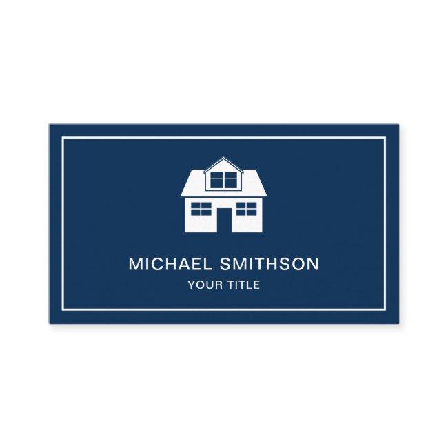 Navy Blue and White Home Icon Real Estate Agent