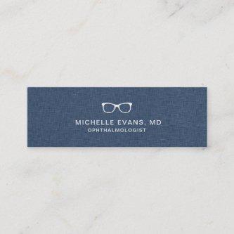Navy Blue and White Ophthalmologist Glasses Logo Mini