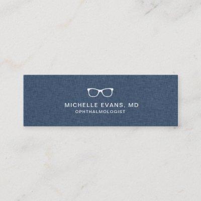 Navy Blue and White Ophthalmologist Glasses Logo Mini