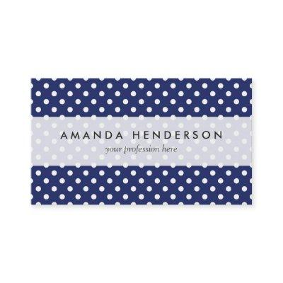 Navy Blue and White Polka Dots Pattern