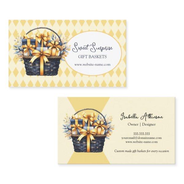 Navy Blue and Yellow Gift Basket