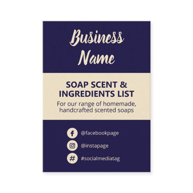 Navy Blue & Beige Soap Scent Ingredients List