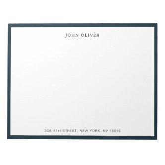 Navy blue border Business Formal  Notepad