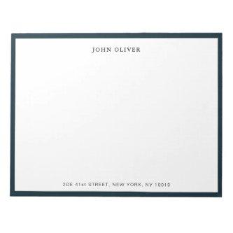 Navy blue border Business Formal  Notepad