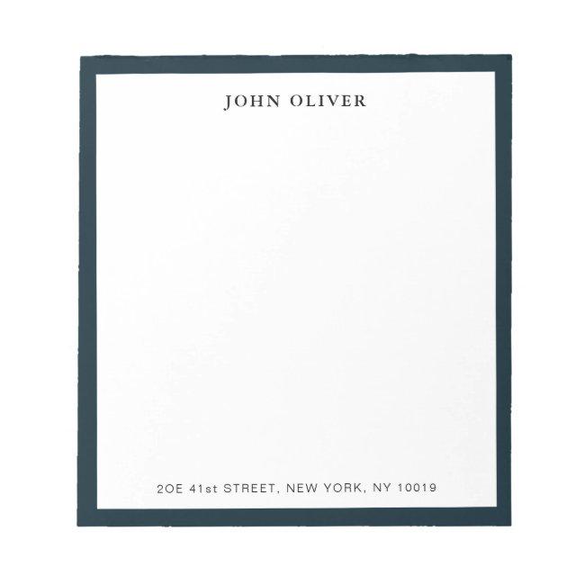 Navy blue border Formal Note pad