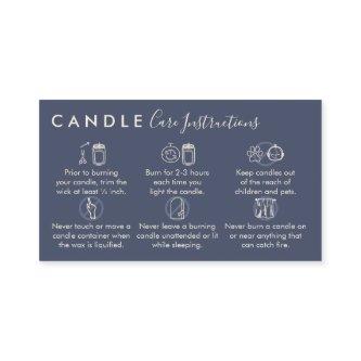 Navy Blue Candle Care Instructions
