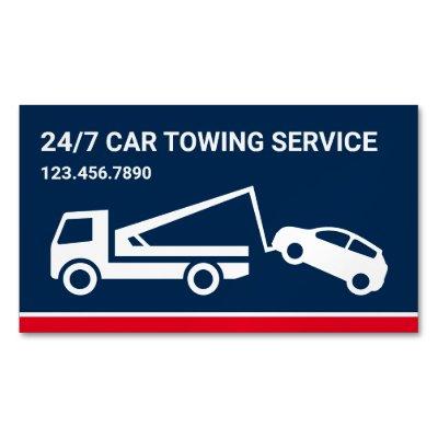 Navy Blue Car Towing Service Tow Truck  Magnet