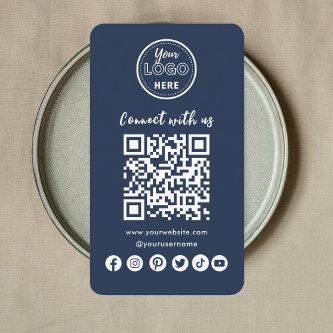 Navy Blue Connect With Us Social Media QR Code