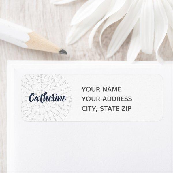 Navy Blue Crochet Chart Label