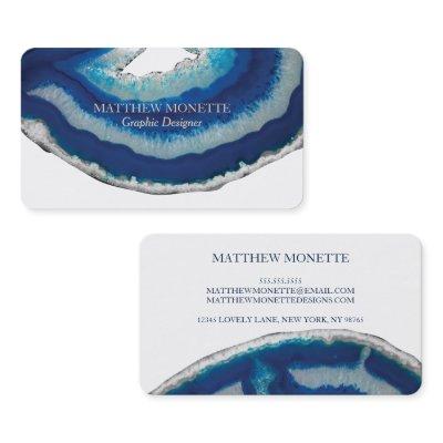 Navy Blue Elegant Agate