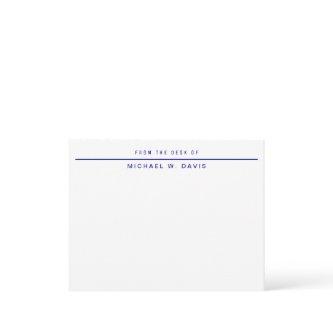 Navy Blue From The Desk of Personal Stationery Note Card