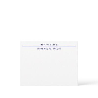 Navy Blue From The Desk of Personal Stationery Note Card