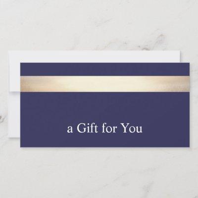 Navy Blue Gift Certificate Thank You Card