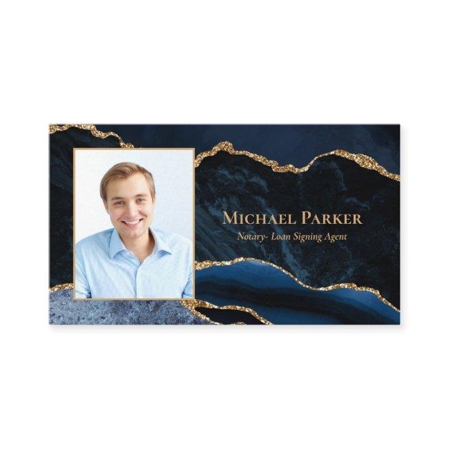 Navy Blue Gold Agate Photo Professional
