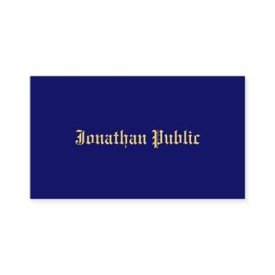 Navy Blue Gold Classic Old Style Font Elegant