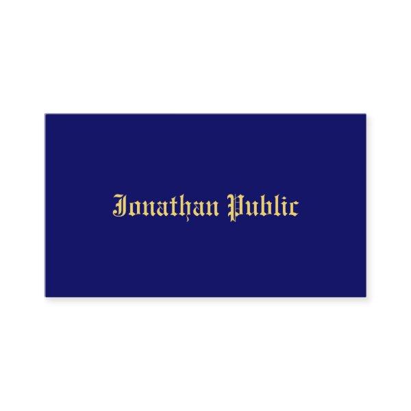 Navy Blue Gold Classic Old Style Font Elegant