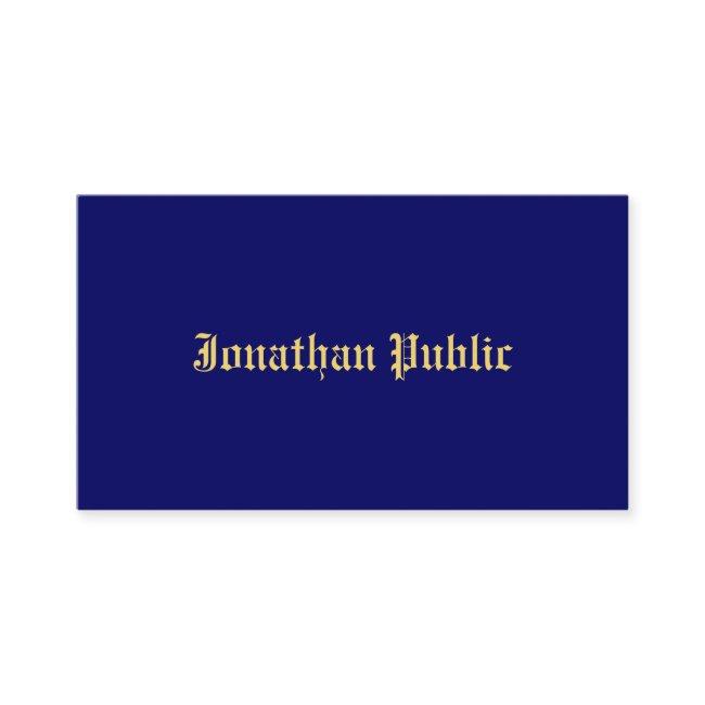 Navy Blue Gold Classic Old Style Font Elegant