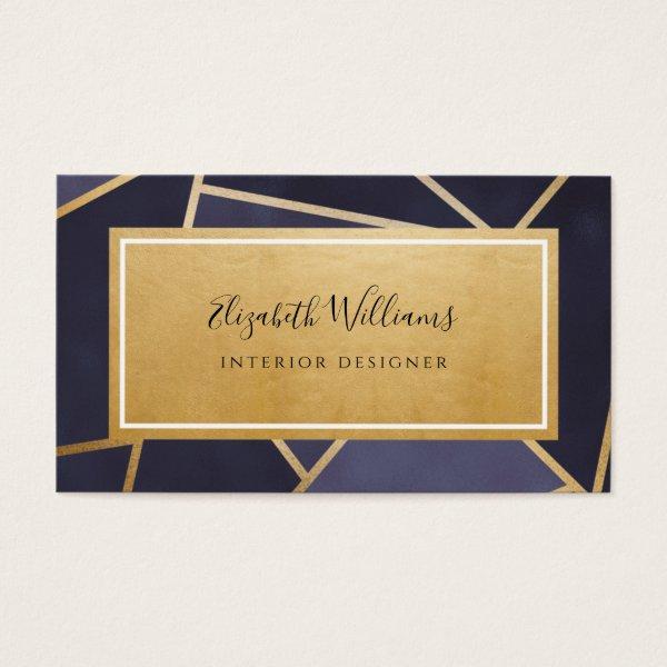 Navy Blue Gold Interior Designer