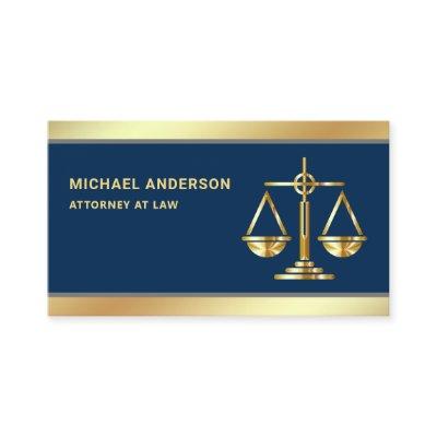 Navy Blue Gold Justice Scale Lawyer Attorney