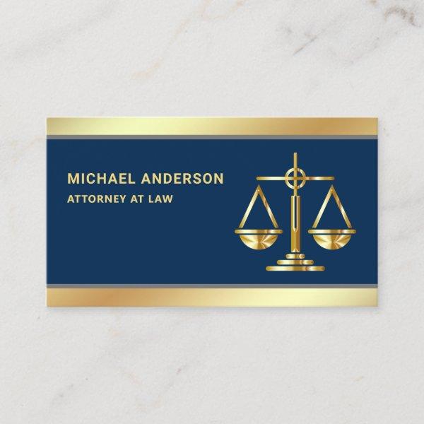 Navy Blue Gold Justice Scale Lawyer Attorney
