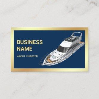 Navy Blue Gold Luxury Yacht Charter