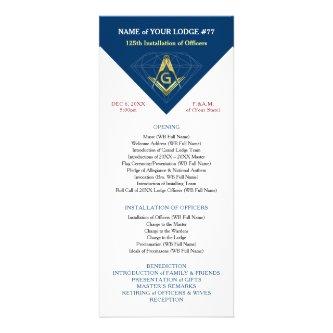 Navy Blue Gold Masonic Installation Template Cards