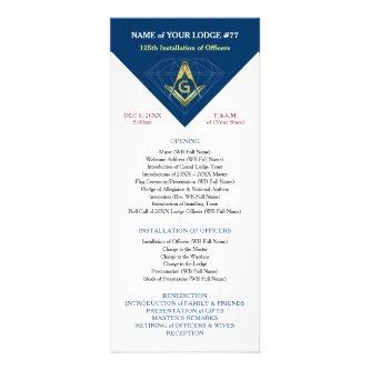 Navy Blue Gold Masonic Installation Template Cards