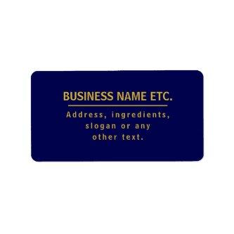 Navy Blue & Gold Multi-Purpose Label