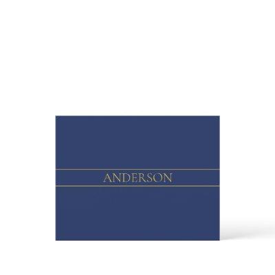 Navy Blue & Gold Name Surname or Business  Postcard