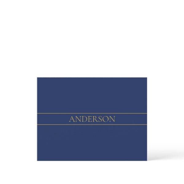 Navy Blue & Gold Name Surname or Business  Postcard