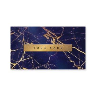 Navy Blue Grungy Gold Marble Vip