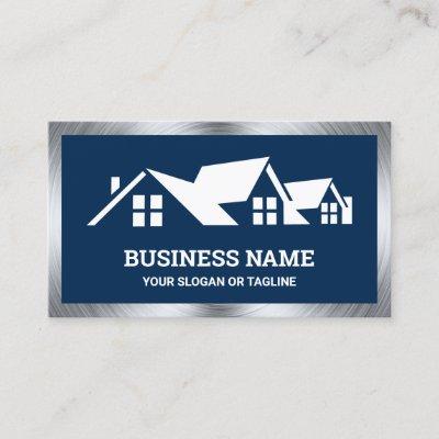 Navy Blue House Roofing Construction Roofer