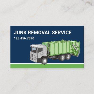 Navy Blue Junk Removal Service Garbage Truck